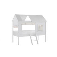 BAUMHAUS Bett mit Vorhang Kanika 209x185x137 aus MDF in Weiß - Weiß, Holzwerkstoff (90/200cm) - 58aufmkessel