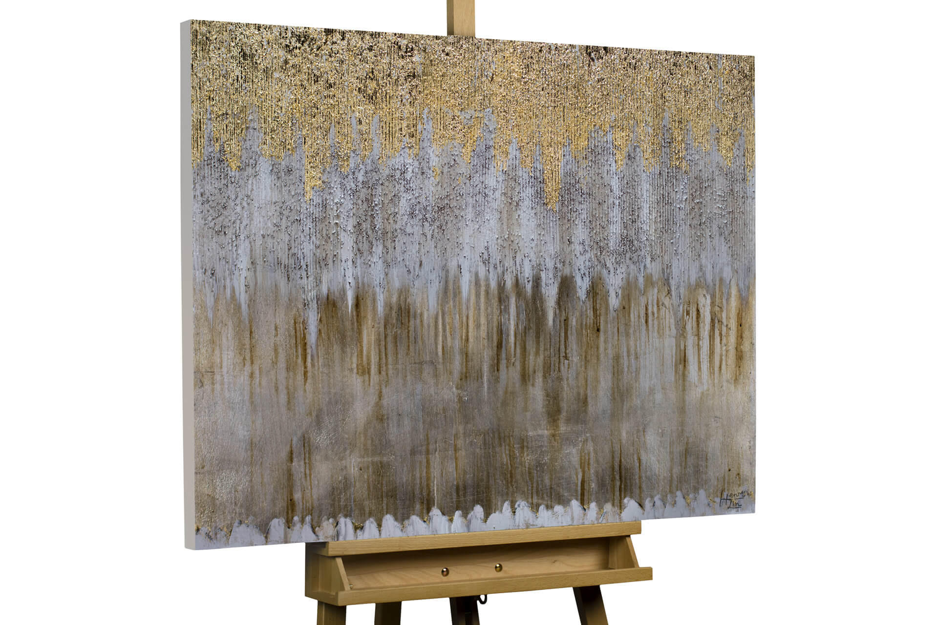 OLEJOMAĽBA 100/75 cm, Zvieratá - zlatá, drevo/textil (100/75cm) - KUNSTLOFT