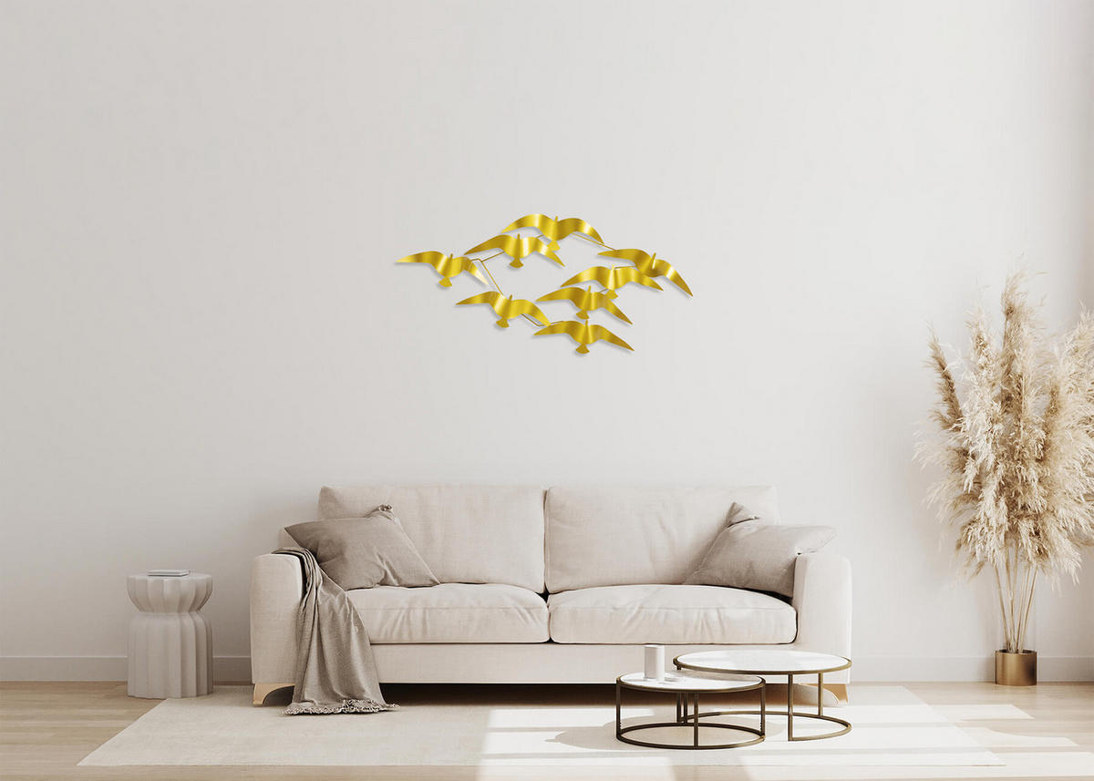 WANDDEKO Gold 121/53 cm - Goldfarben, Metall (3.1/53/6cm) - KUNSTLOFT