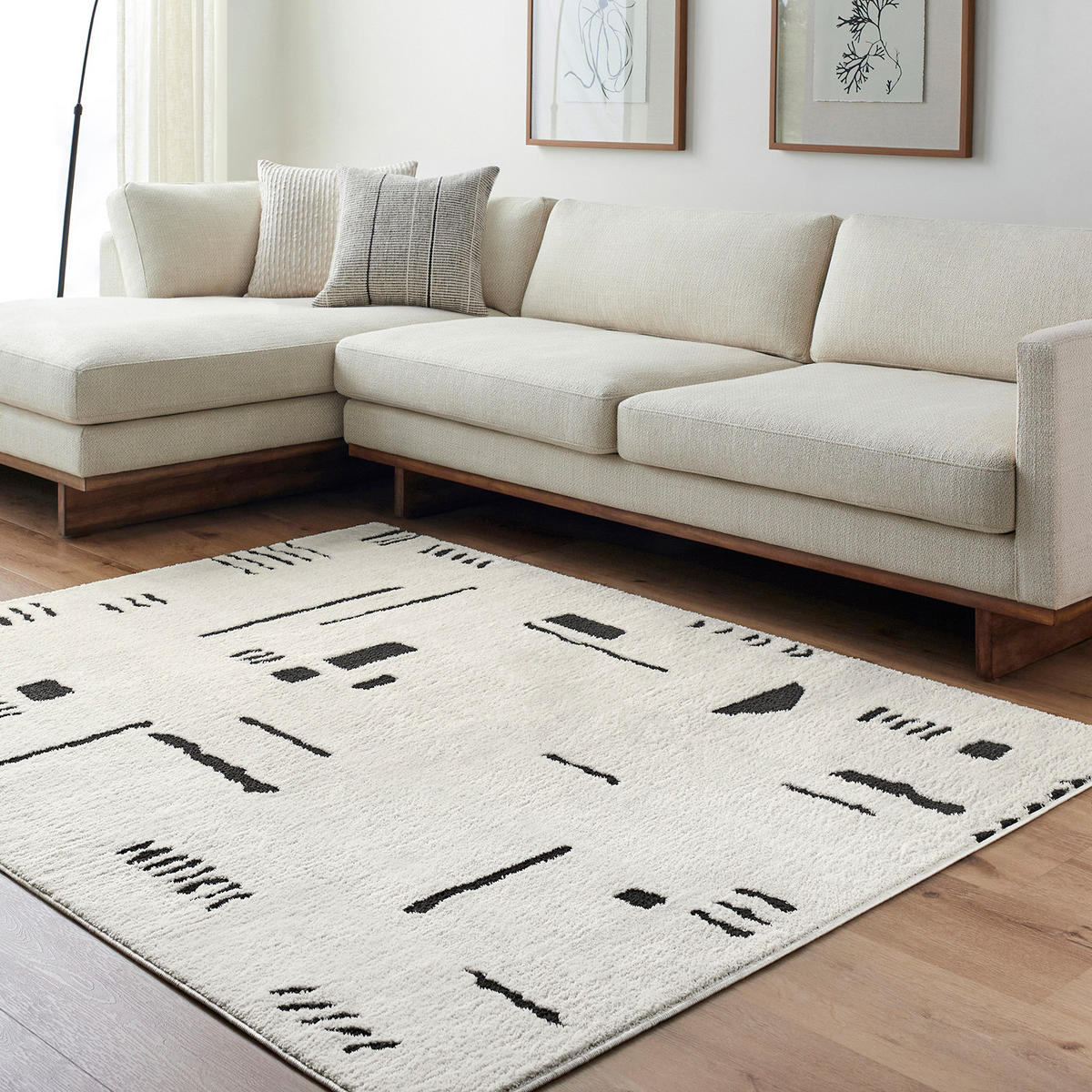 KURZFLORTEPPICH 200/275 cm Weiß - Schwarz/Weiß, Naturmaterialien/Textil (200/275cm) - LIVABLISS