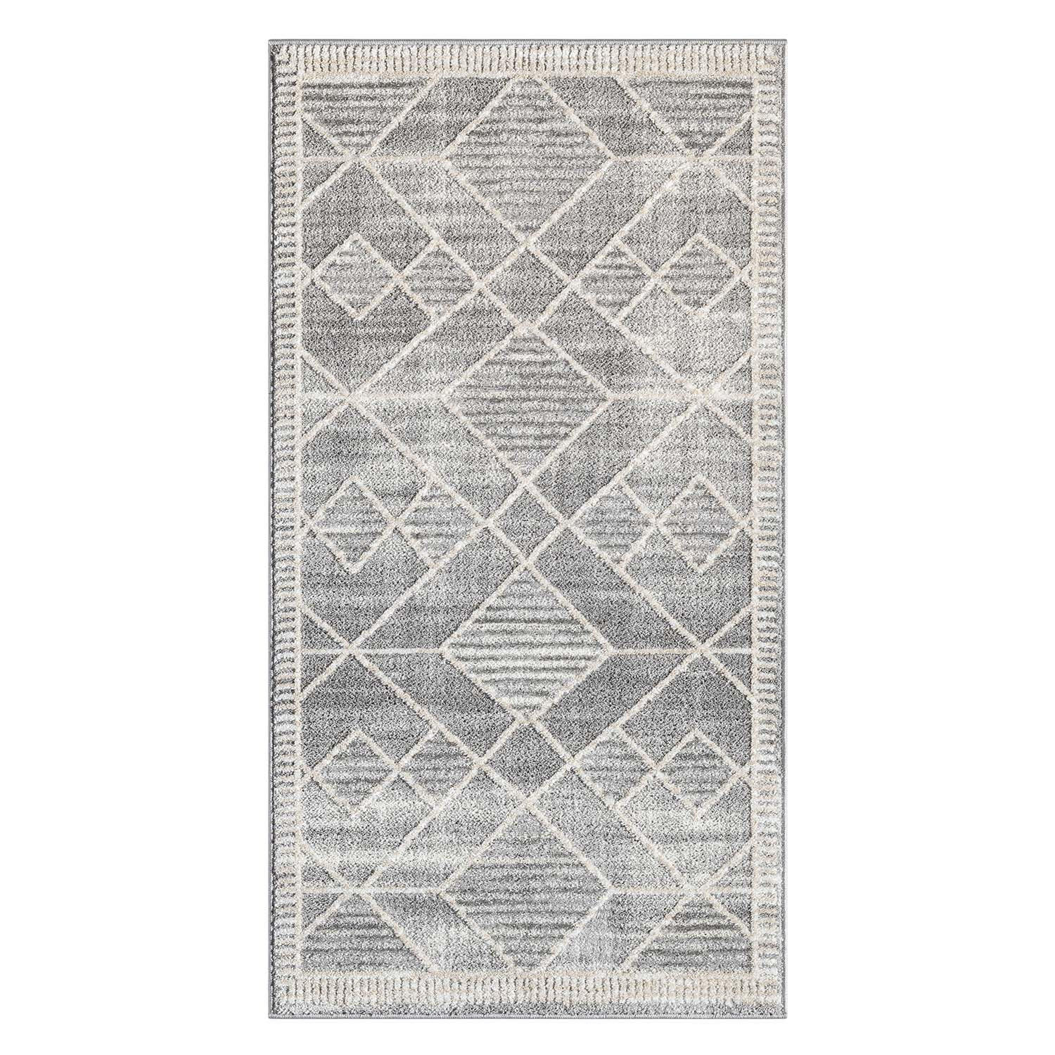 KURZFLOR-TEPPICH Flair 178 Grau 80x150 cm - Grau, Textil (80/150cm) - carpet city