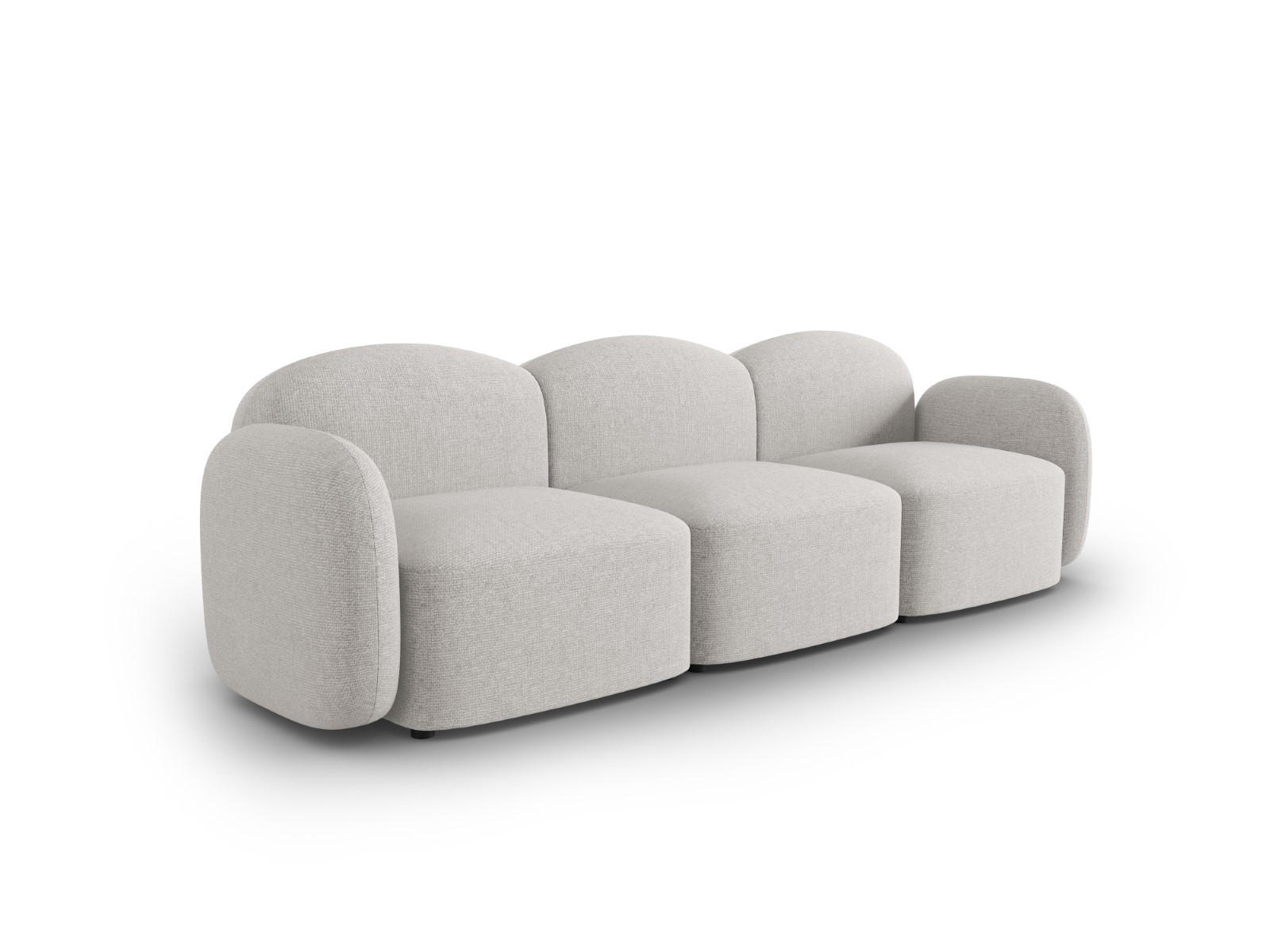 SOFA Blair aus Chenille-Stoff silber meliert 3 Sitzplätze - Silberfarben, Textil (87/80/272cm) - Micadoni