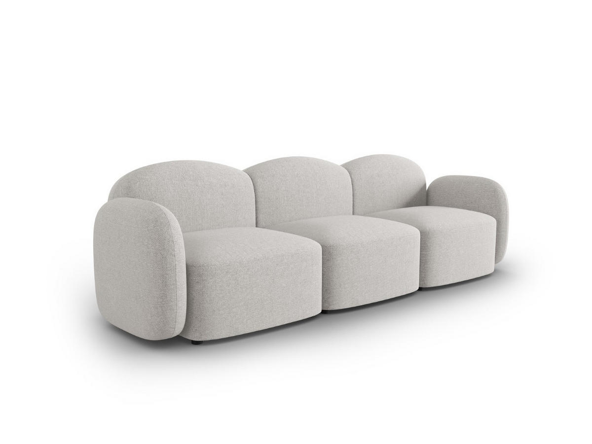 SOFA Blair aus Chenille-Stoff silber meliert 3 Sitzplätze - Silberfarben, Textil (87/80/272cm) - Micadoni