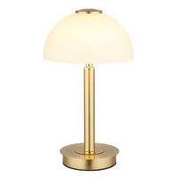 LED TISCHLEUCHTE Messing Opal - Messingfarben, Glas (18/18/31.5cm) - Globo Lighting