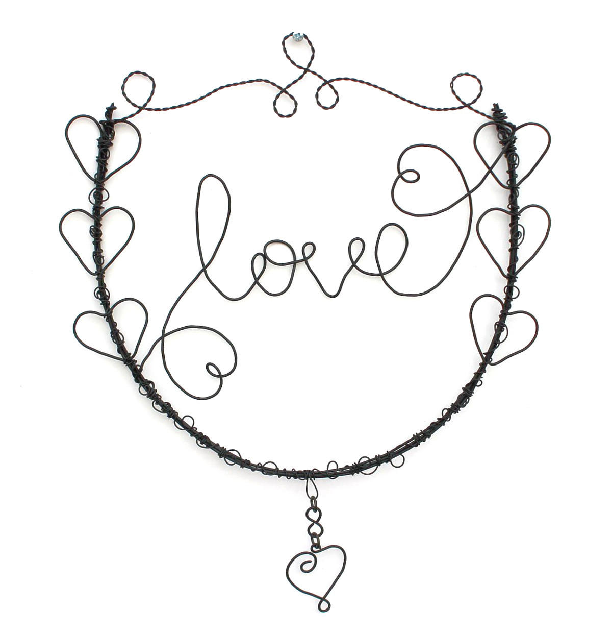 DRAHTBILD Herz LOVE aus Metall 35 cm 3102 - Schwarz, Metall (31/35/1cm) - DanDiBo