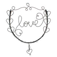 DRAHTBILD Herz LOVE aus Metall 35 cm 3102 - Schwarz, Metall (31/35/1cm) - DanDiBo
