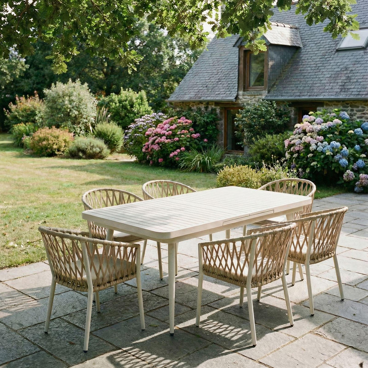 GARTENMÖBELSET SUNNY - Weiß, Metall - IDIMEX