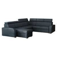 WOHNLANDSCHAFT Oslo 2rR2pLC - Silberfarben/Dunkelblau, Holz/Kunststoff (315/85/250cm) - MIRJAN24