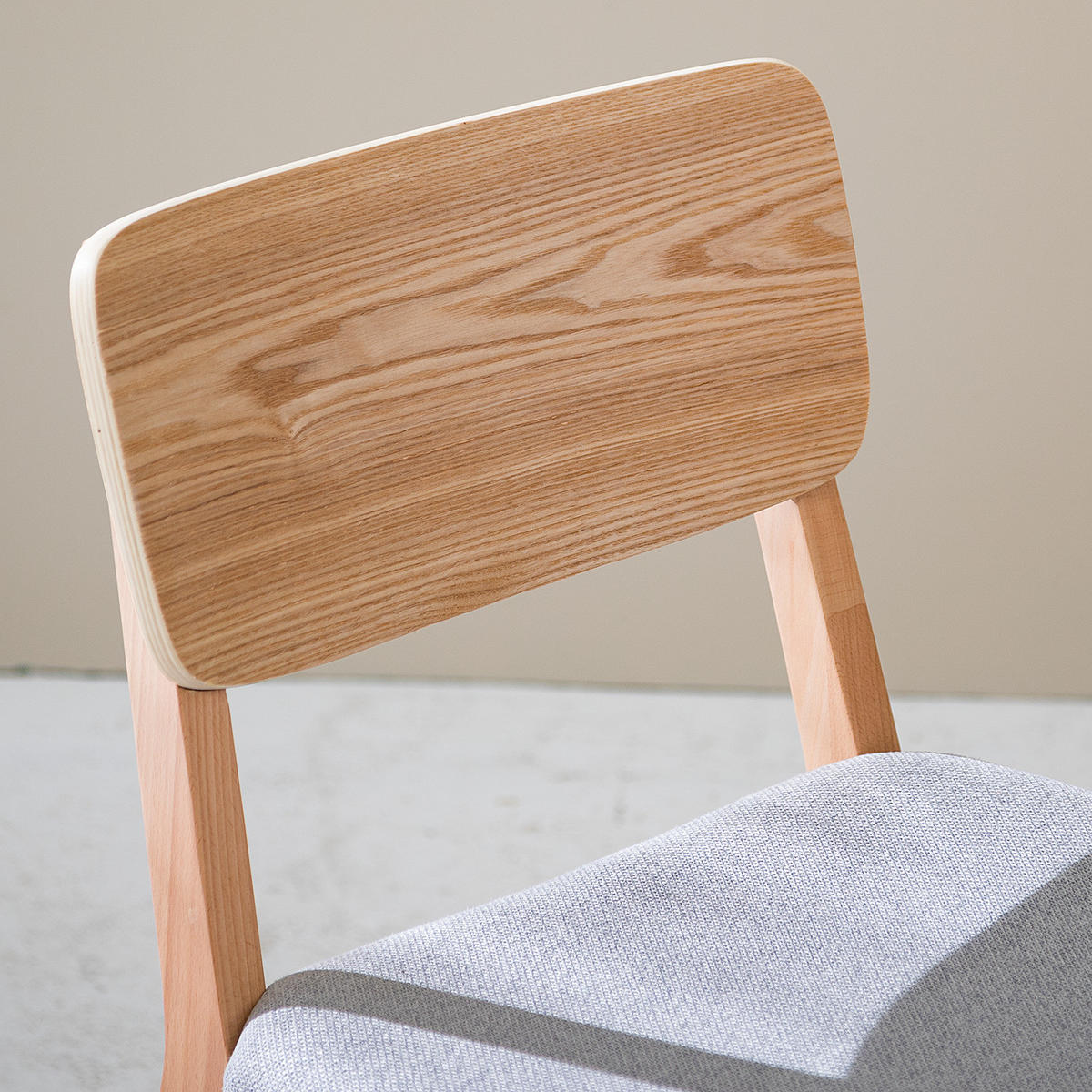 ESSZIMMERSTUHL 2er Set - Buche teilmassiv / Strukturstoff - Grau / Buche - Grau, Holz/Holzwerkstoff (52/76/56cm) - home24