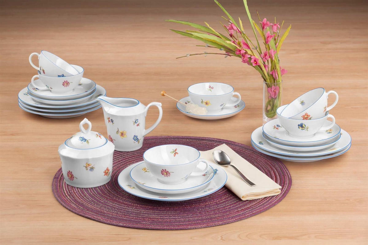 TEESERVICE Sonate Nostalgie bunt 18er Set - Multicolor, Keramik (2/2/2cm) - Seltmann Weiden