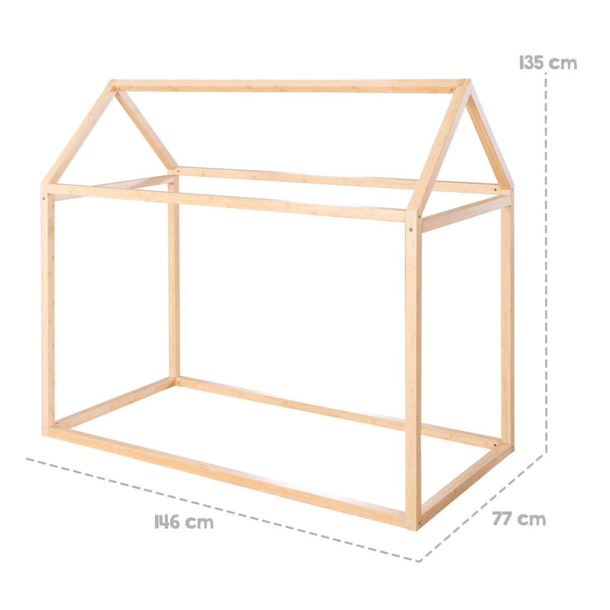 HAUSBETT 70 x 140 cm Montessori Bambus - Naturfarben, Holzwerkstoff (70/140cm) - Roba