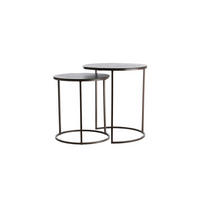 BEISTELLTISCH Talca Braun Ø49/52 cm 2er-Set - Braun, Metall (49/49/52cm) - Light & Living