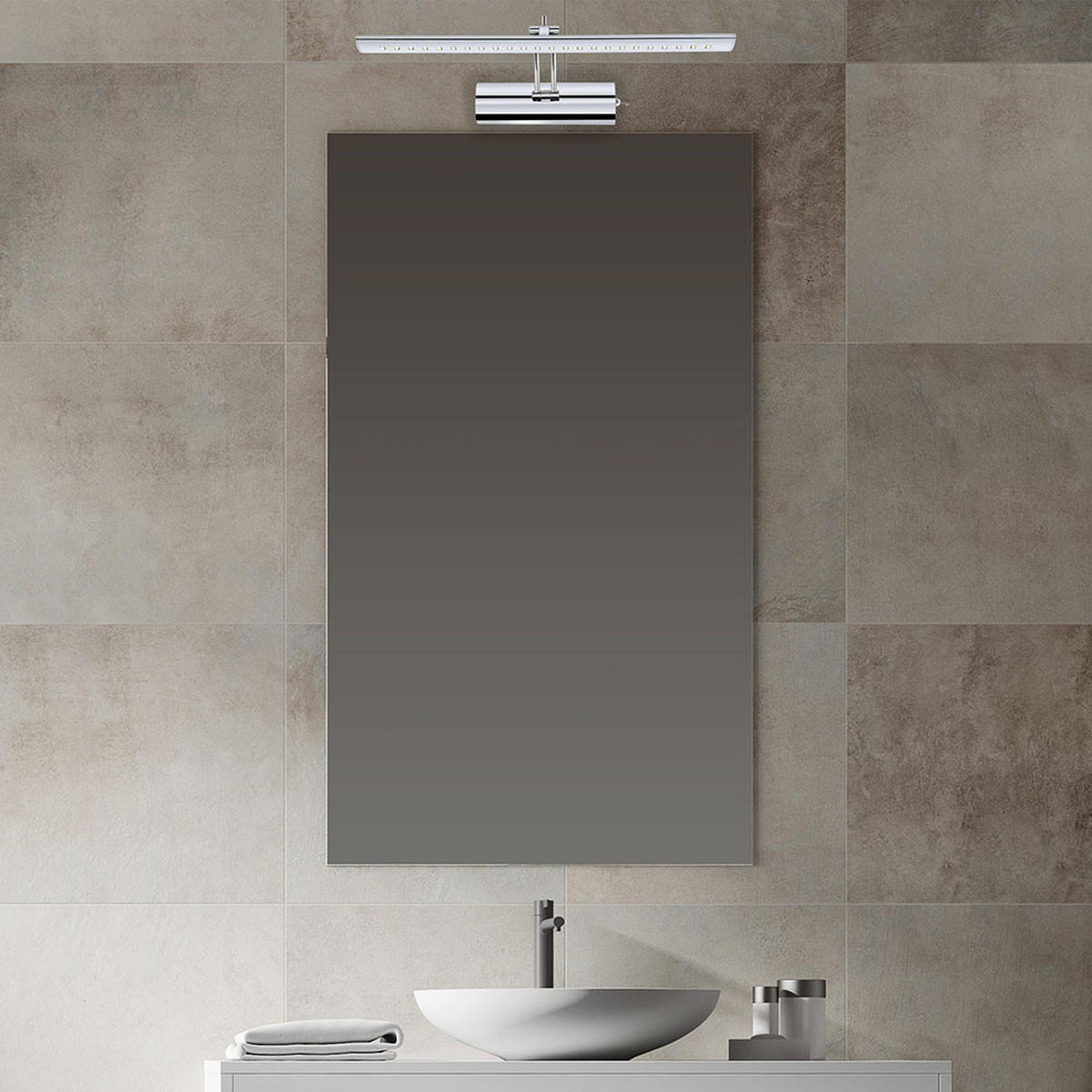 LED WANDLEUCHTE Metall Chrom Silber - Silberfarben, Metall (43/16/18cm) - Globo Lighting