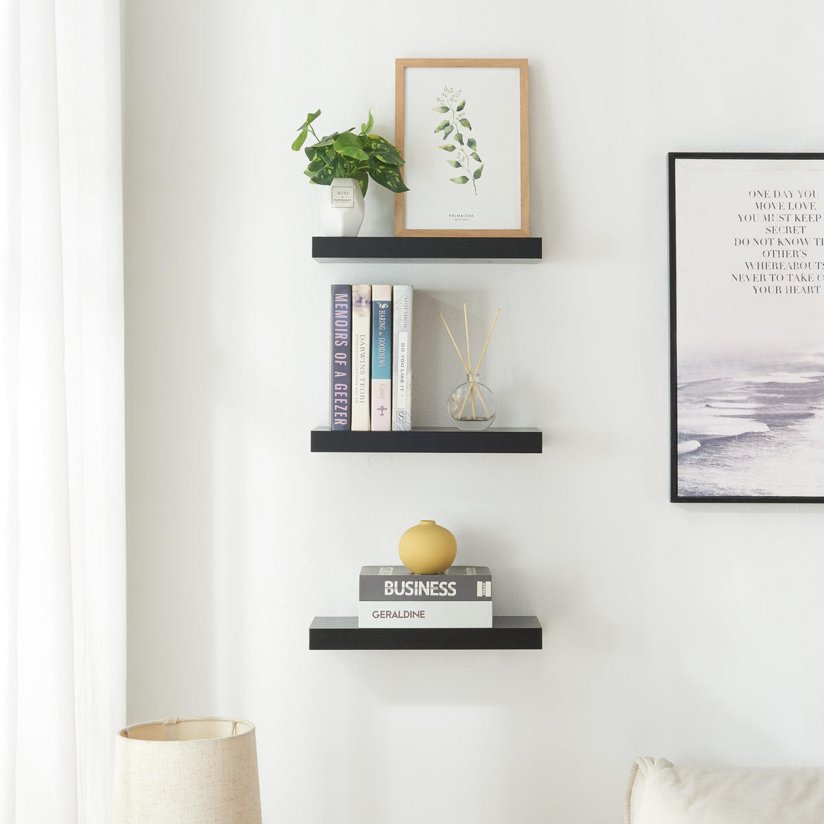 Schwarz, Holzwerkstoff/Metall (38/3.5/17cm) - [en.casa]