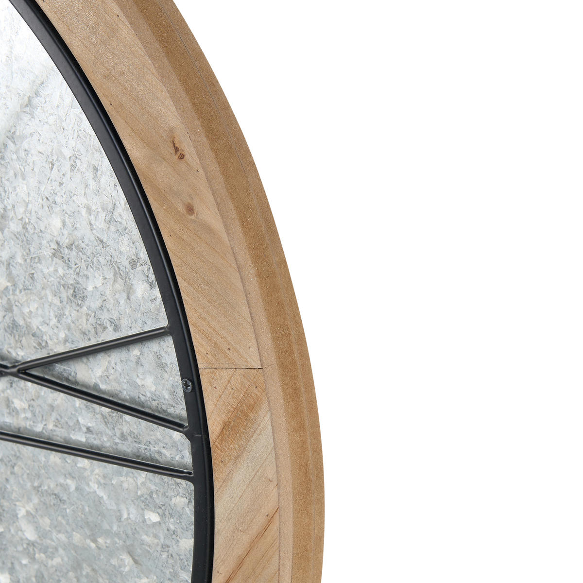 WANDUHR Silber/Braun Acacio - Silberfarben/Schwarz, Holzwerkstoff (57/57/3cm) - Beliani