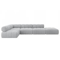 ECKSOFA modulares Sofa Favio-L2 - 380x190x70 cm Grau Cord - Grau, Holzwerkstoff/Textil (380/190cm) - ALTDECOR