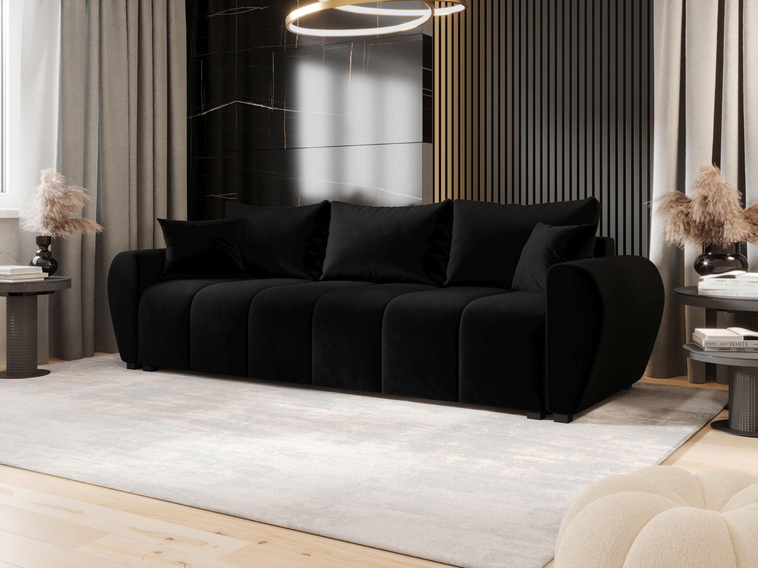 SOFA MOLISA mit Schlaffunktion ITAKA 15 mit Stauraum - Schwarz, Textil (86/82/246cm) - Bedante