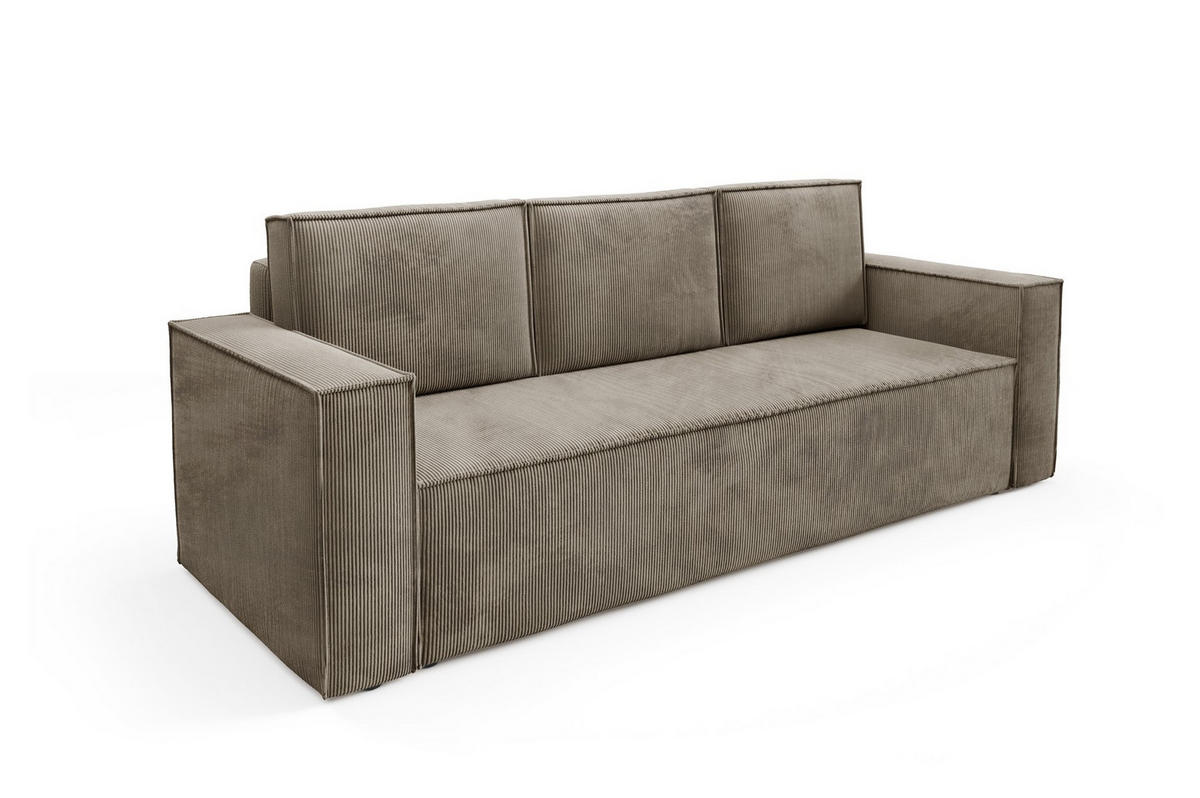 SOFA Roda Braun, Kordsofa mit Schlaffunktion - Braun, Holzwerkstoff/Textil (248/93/96cm) - Bettso
