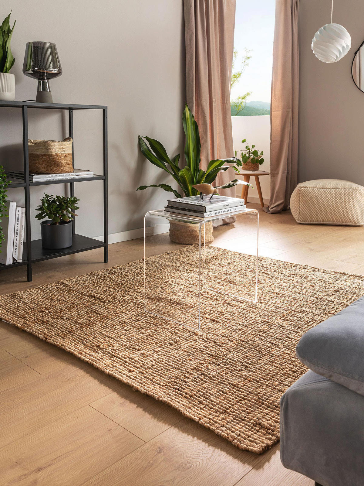JUTETEPPICH Svea Natur 150x150 cm - Naturfarben, Textil (150/150cm) - benuta Pure