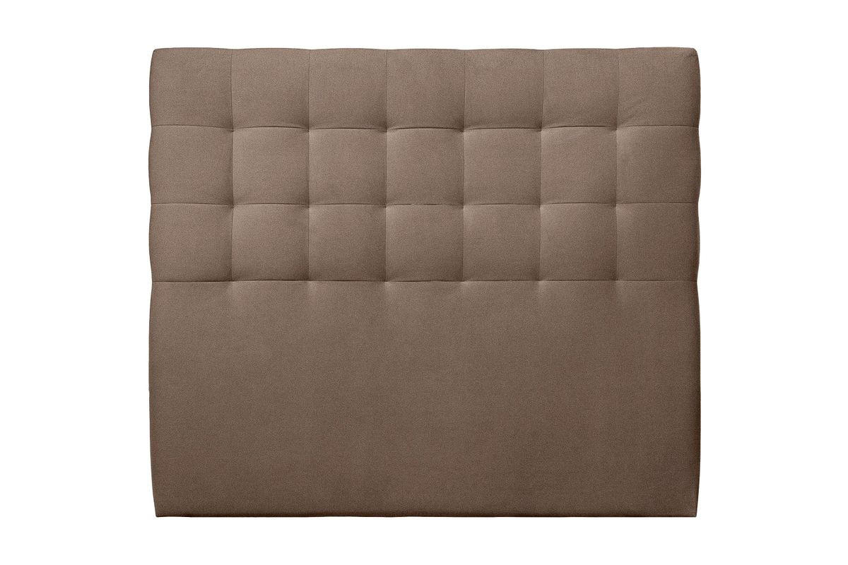 KOPFTEIL gepolstert - Gesteppt – taupefarbener Samtstoff - 200 cm - Taupe/Beige, Karton/Holz (200/120/10cm) - Sommeil de Plomb