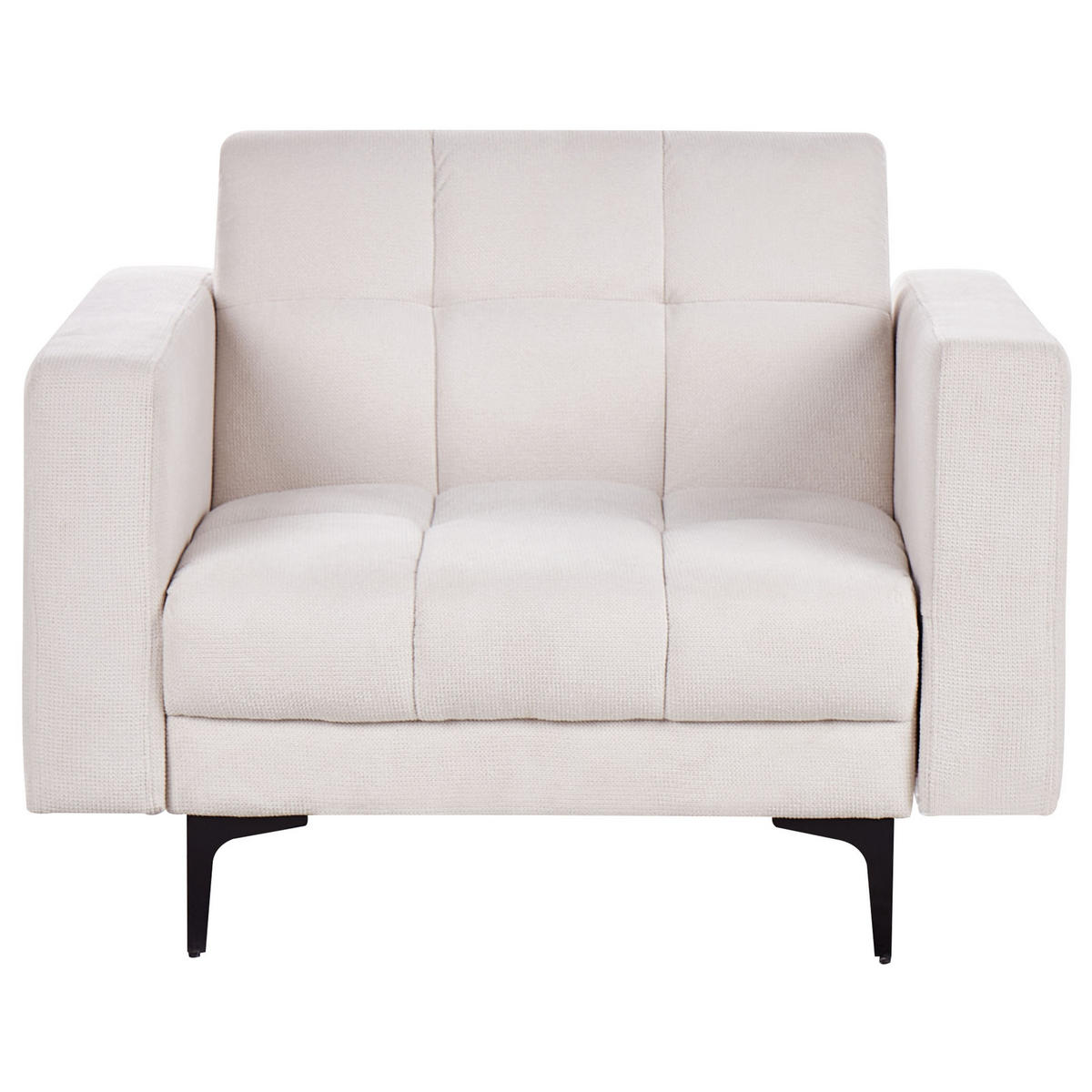SESSEL Stoff Cremeweiß Alnes - Creme/Schwarz, Textil (110/77/89cm) - Beliani