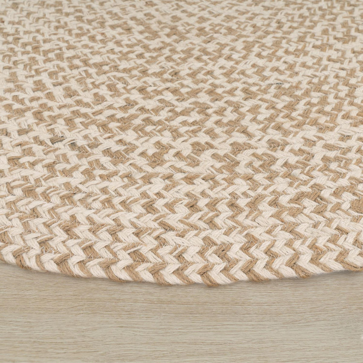 FLACHWEBETEPPICH Cutout Beige Ø 200 cm - Beige, Naturmaterialien (200/200cm) - TT Home