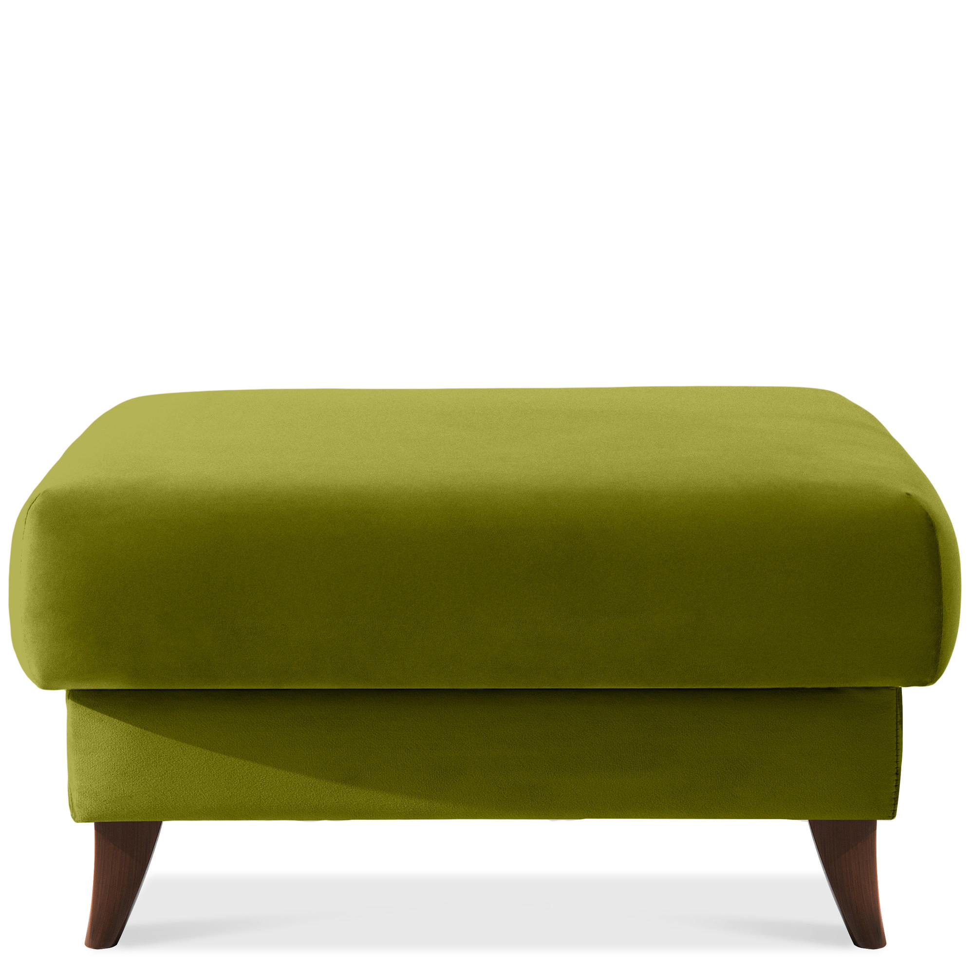 HOCKER GUSTAVO Velours, Olivgrün - Olivgrün, Holz/Holzwerkstoff (92/49/92cm) - KONSIMO®