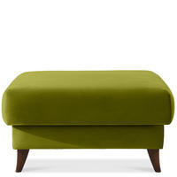 HOCKER GUSTAVO Velours, Olivgrün - Olivgrün, Holz/Holzwerkstoff (92/49/92cm) - KONSIMO®