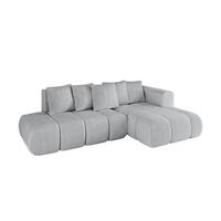 ECKSOFA Ottomane Rechts CLOUD-L-v1 289x180x40 Grau Cord - Grau, Holzwerkstoff/Kunststoff (289/180cm) - ALTDECOR