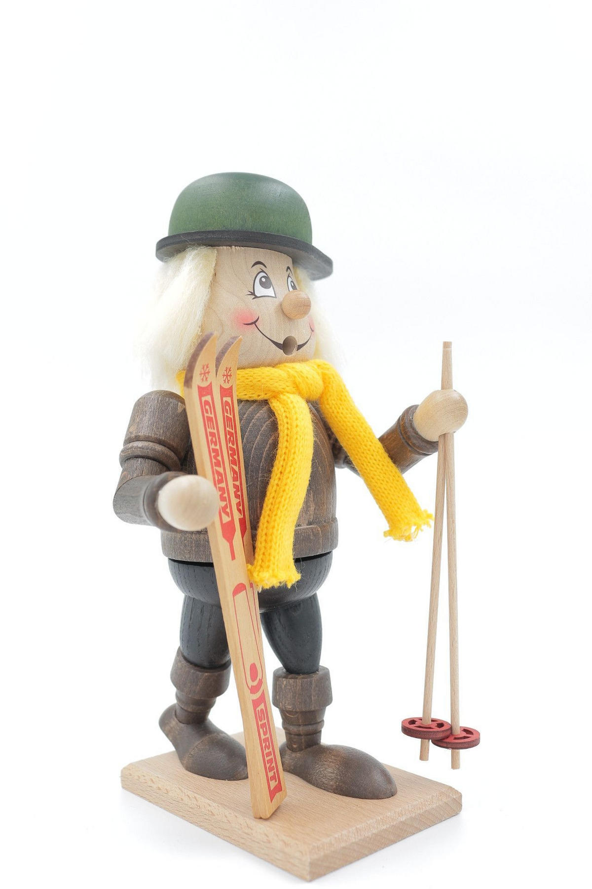 RAUCHFIGUR Wichtel Skifahrer 23 cm - Multicolor, Holz (11/23/0.1cm)
