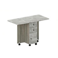 KLAPPTISCH 60-120/60/76,5 cm mit Rollen und Schubladen DE-39943 Grau - Grau, Holzwerkstoff (60/120/76.5cm) - ComfortXL