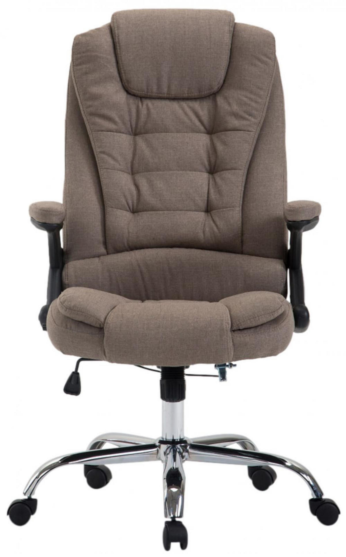 CHEFSESSEL Stoff Taupe - Taupe/Chromfarben, Textil/Metall (69.5/113/78cm) - CLP
