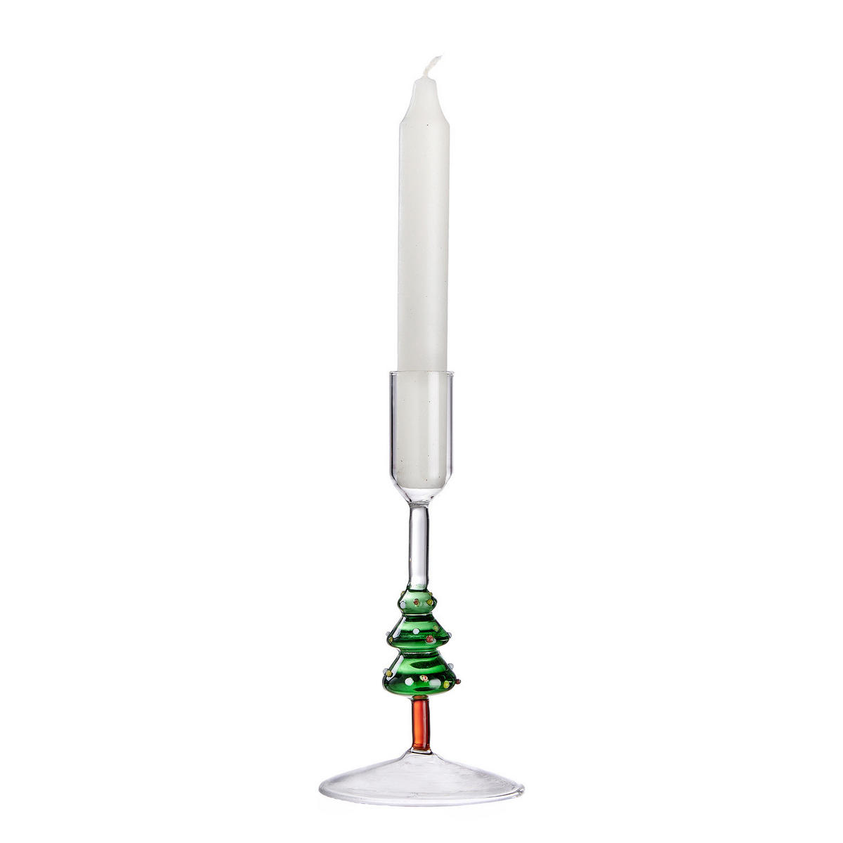 KERZENHALTER X-Mas Tanne - Transparent, Glas (9/18/9cm) - Butlers