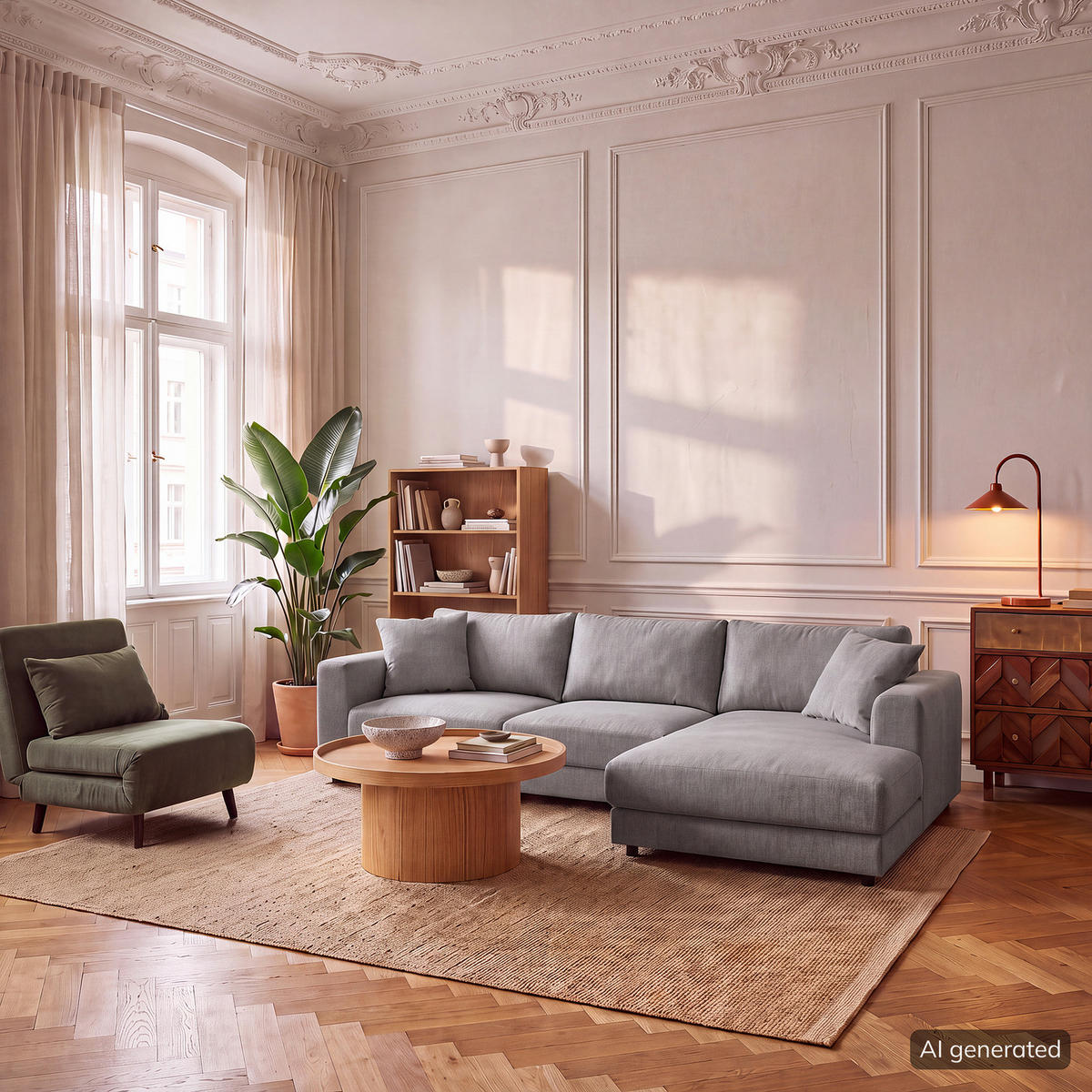 ECKSOFA mit Longchair - Schwarz/Grau, Holz/Kunststoff (286/183cm) - home24