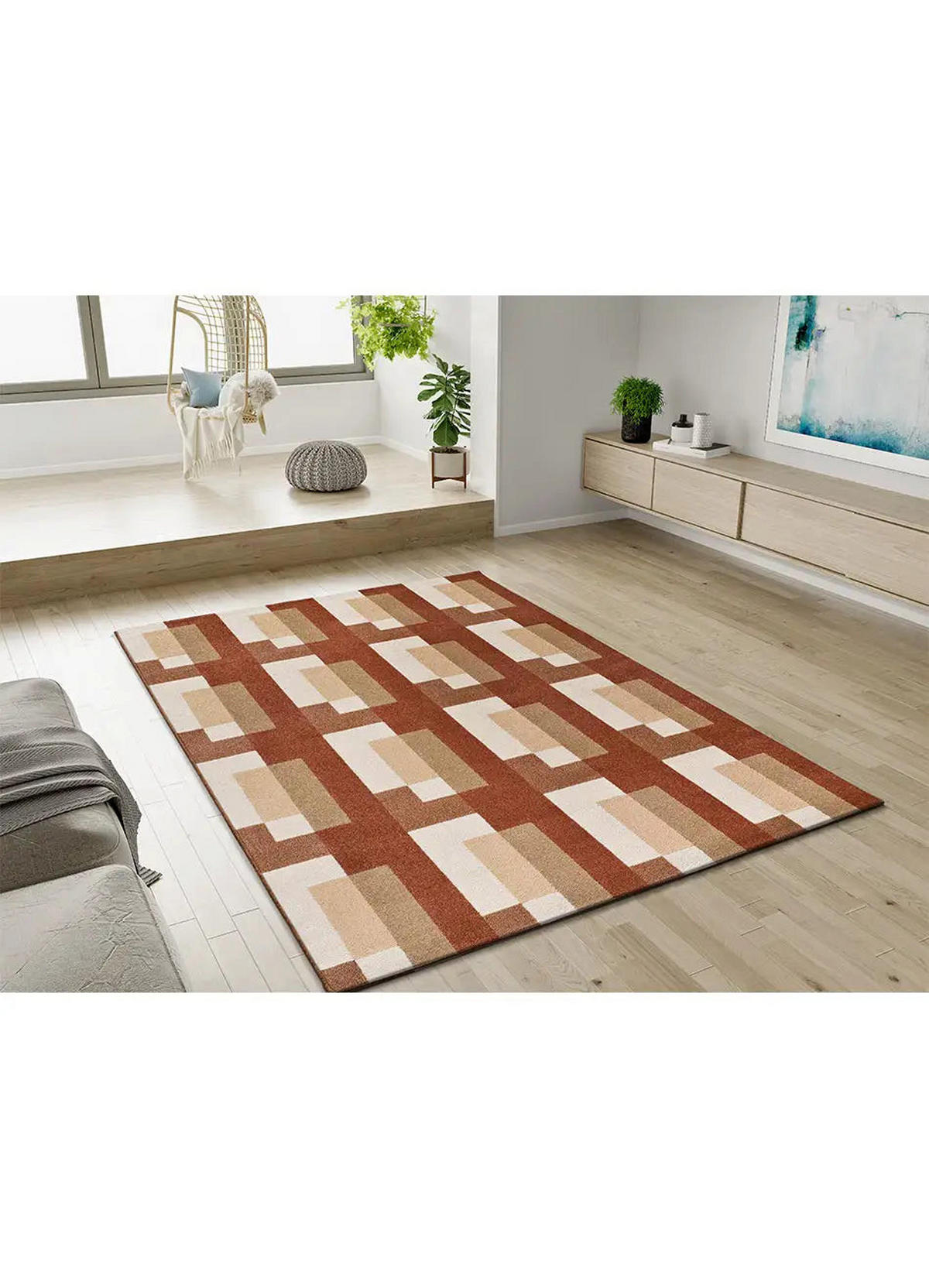 KURZFLORTEPPICH Kupfer / Beige Astra 133/190 cm - Beige/Kupferfarben, Naturmaterialien/Textil (133/190cm) - Atticgo