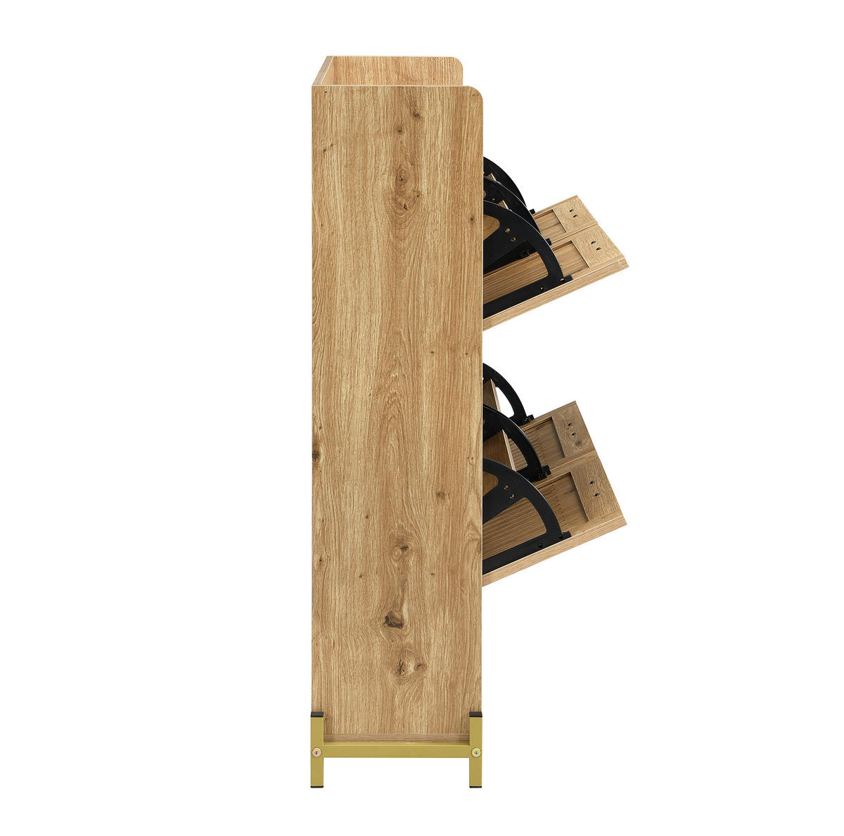 SCHUHSCHRANK aus MDF 108,5x24x100cm in Naturfarben mit 4 Türen - Naturfarben, Holzwerkstoff (108.5/100/24cm) - Modfu
