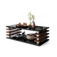 COUCHTISCH rechteckig Schwarz Hochglanz - Nussbaum Ablage 120/40/60 cm - Schwarz Hochglanz/Nussbaumfarben, Holzwerkstoff (60/120/40cm) - designimpex