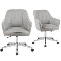 BÜROSTUHL Mika-Lian - Chromfarben/Hellgrau, Textil/Metall (60/84/65cm) - DUBI Möbel