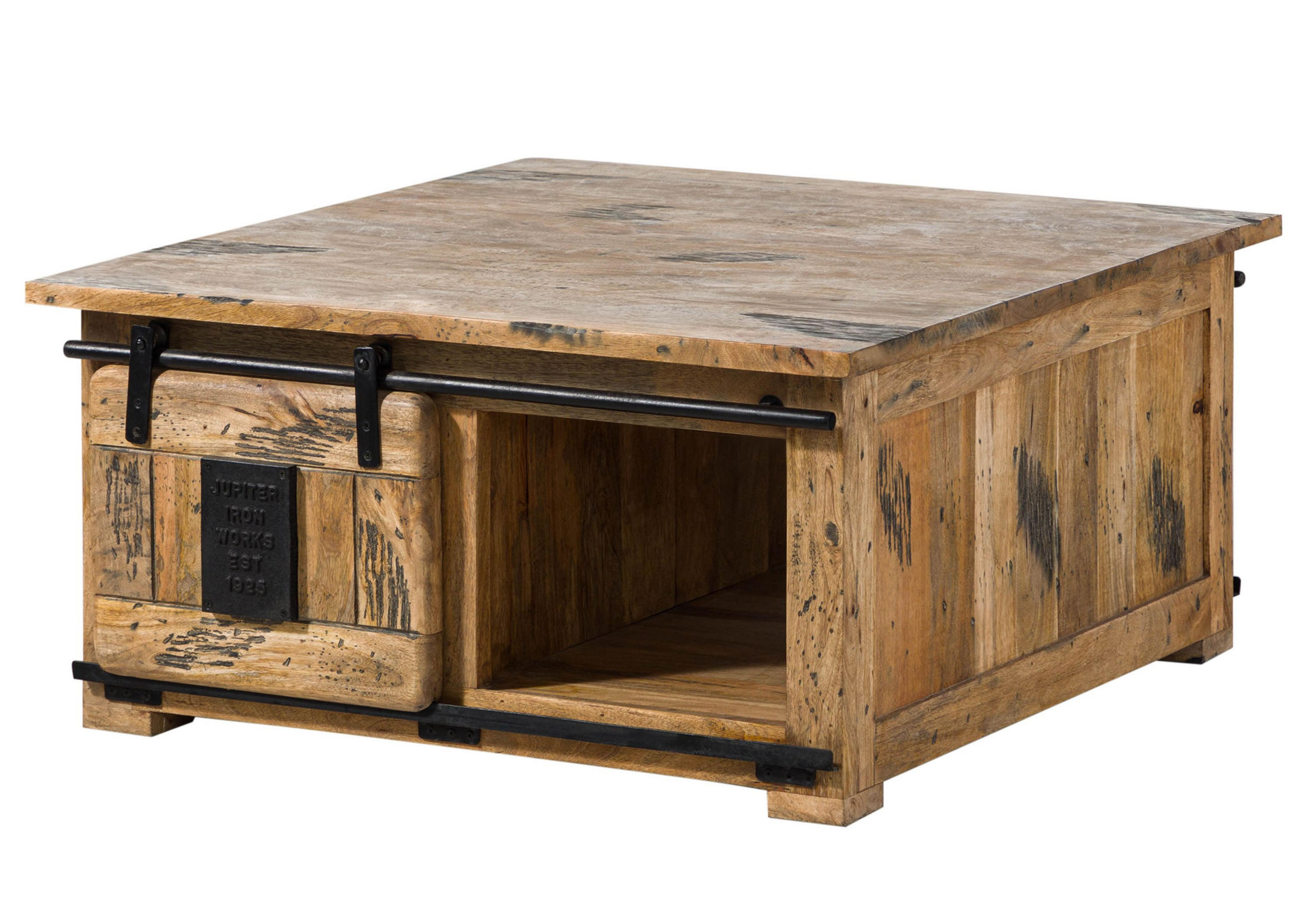 COUCHTISCH Mango 90x90x45 natur lackiert RAILWAY #1006 - Braun, Holz (90/90/45cm) - Massivmoebel24