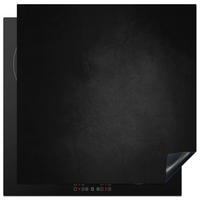 HERABDECKPLATTE - Beton - Schwarz - Grau - Strukturiert - Industriell - 58x59 - Schwarz, Kunststoff (58/59/0.2cm) - MuchoWow