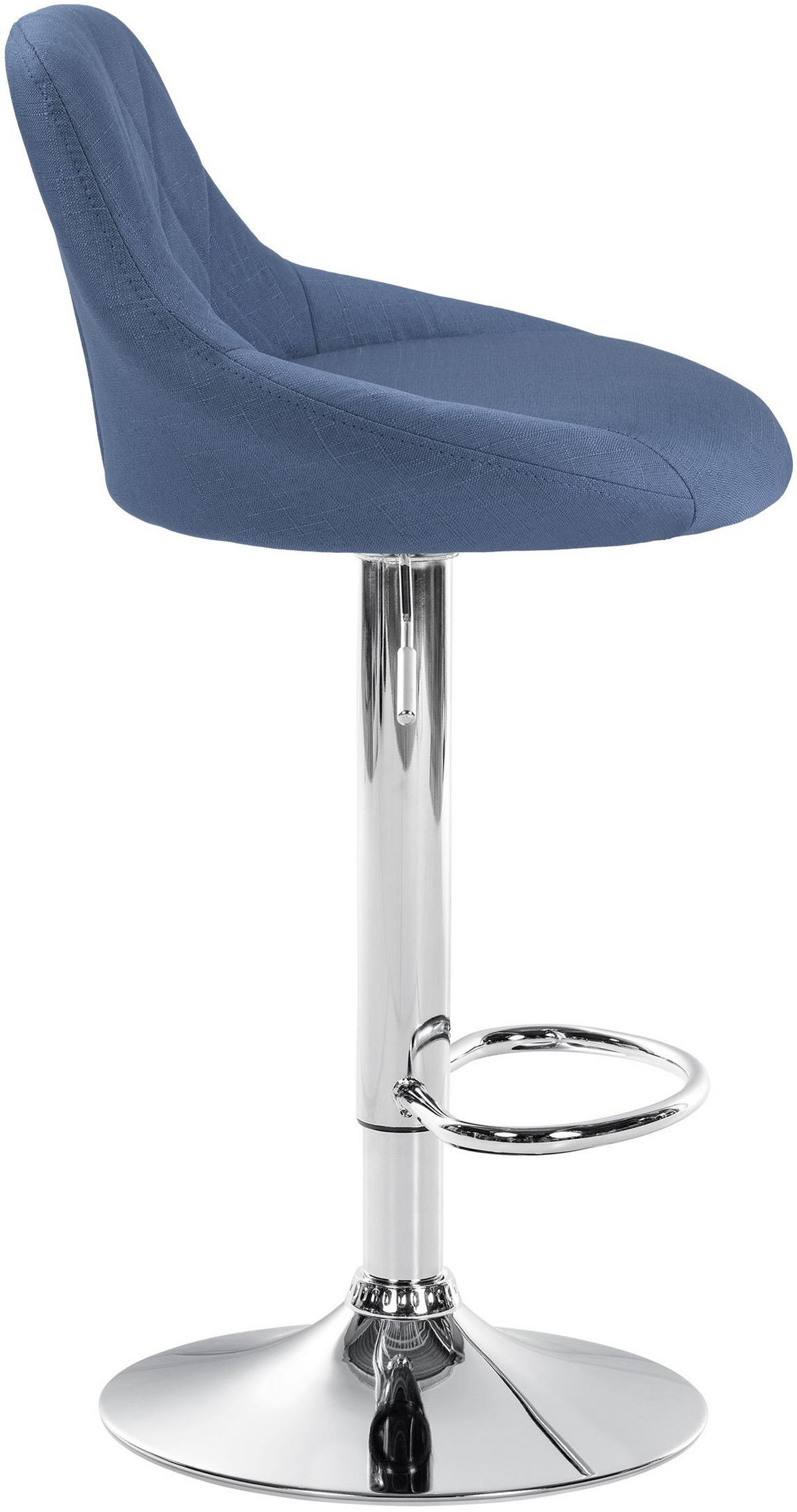 BARHOCKER Stoff blau - Chromfarben/Blau, Textil/Metall (46/83/49cm) - CLP