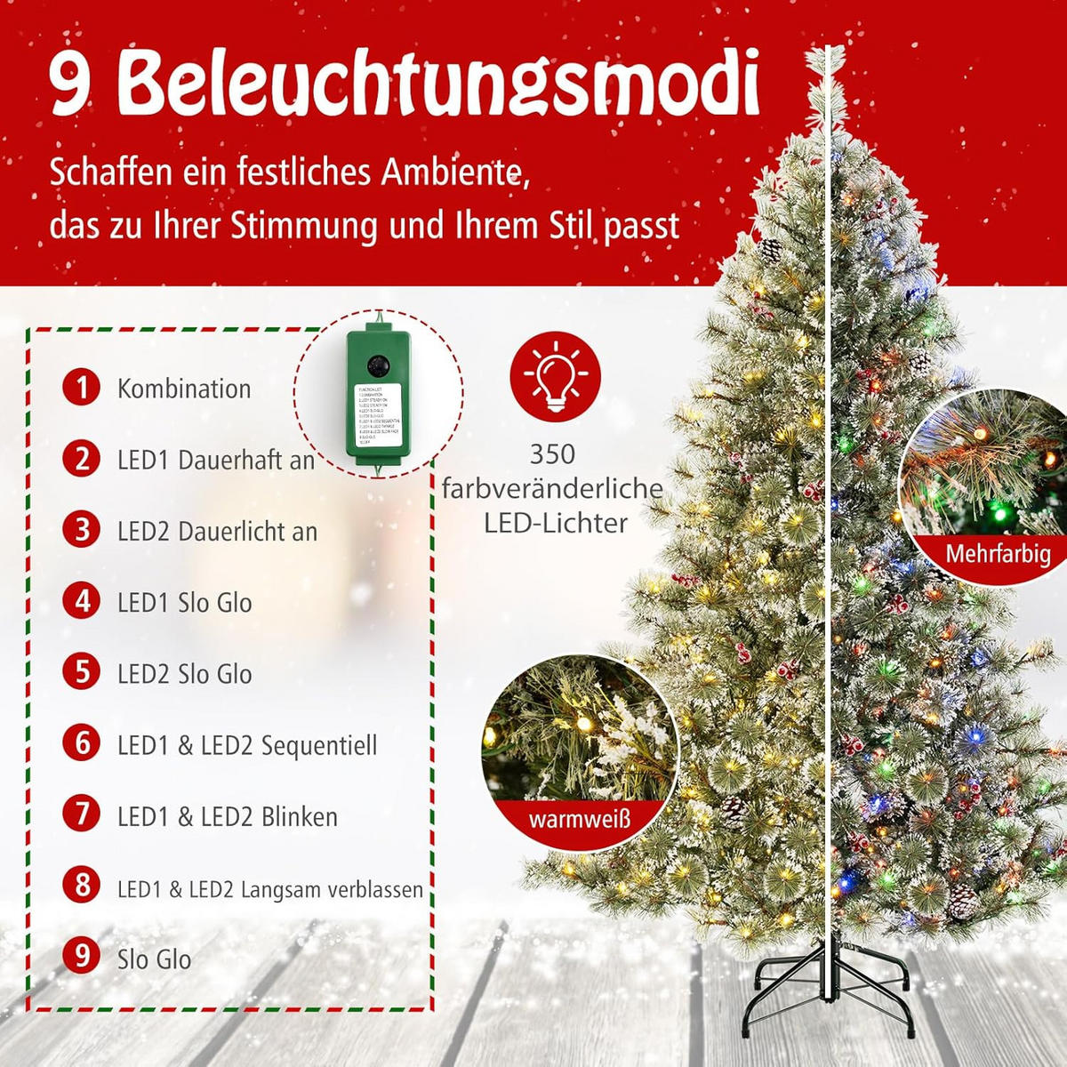 WEIHNACHTSBAUM Grün - Grün, Kunststoff (180cm)