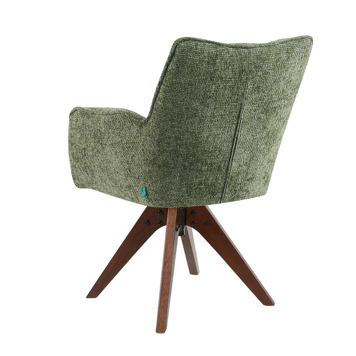 DREHSTUHL Mika-Theo 2er-Set - Nussbaumfarben/Grün, Eichenholz/Holz (59/84/66cm) - DUBI Möbel