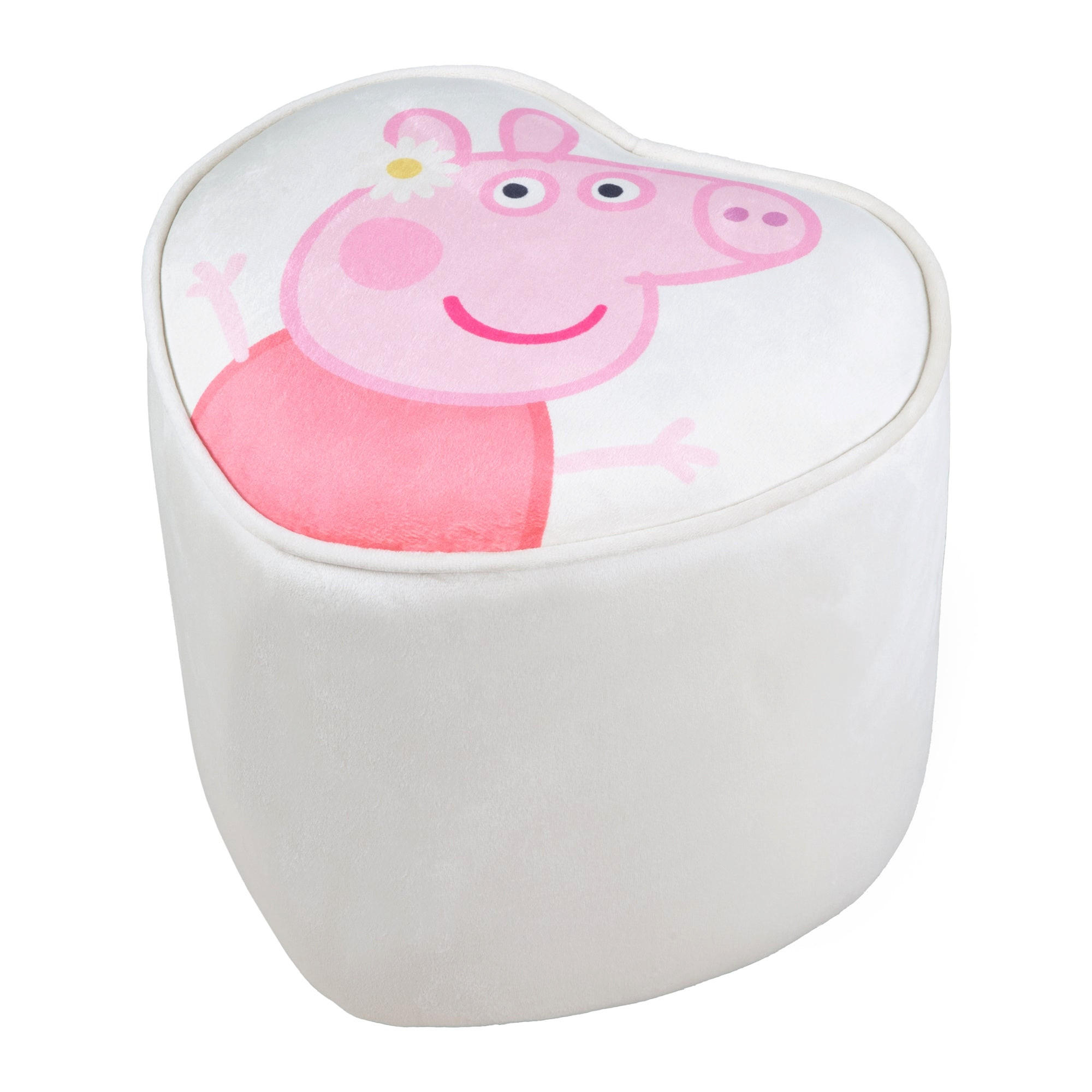 KINDERHOCKER in Herzform Peppa Pig - Beige, Holzwerkstoff/Textil (31.5/25/27cm) - Roba