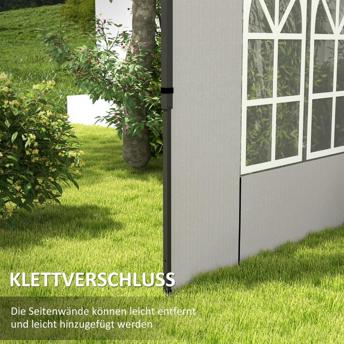 PAVILLON SEITENWÄNDE 2er Set 3x3 3x6 Fenster weiß - Weiß, Kunststoff (293/193/1cm) - Fortuna Lai