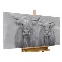 OLEJOMAĽBA 120/60 cm, Zvieratá - sivá, drevo/textil (120/60cm) - KUNSTLOFT