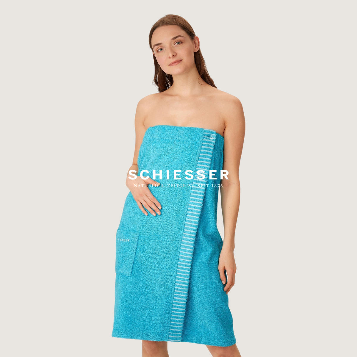 SAUNAKILT Rom Damen - Plus Size - 46-52 - Türkis - Türkis, Textil (85/160cm) - SCHIESSER