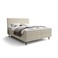 BOXBETT NARA mit Matratze H3, Bonell und Topper 160x200 POSO 105 - Ecru, Textil (160/200cm) - Bedante