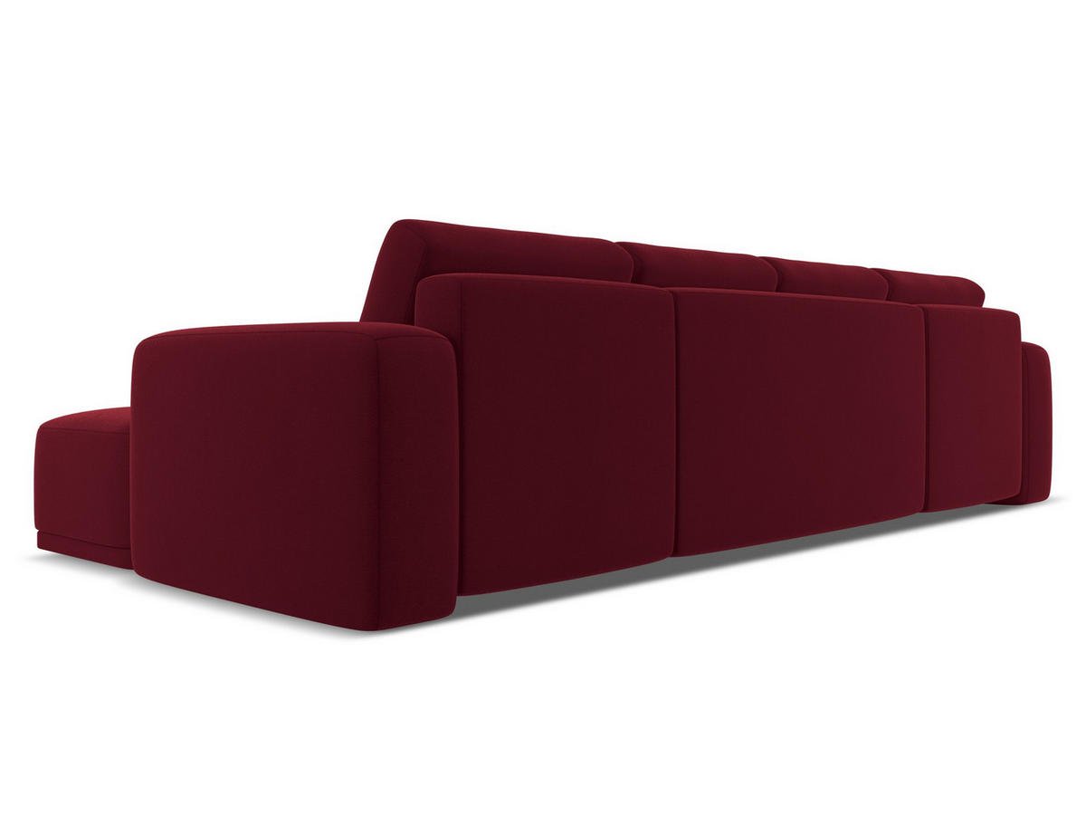 WOHNLANDSCHAFT Samt Stoff Rot - Bordeaux/Rot, Kunststoff/Textil (333/91/160cm) - Makamii