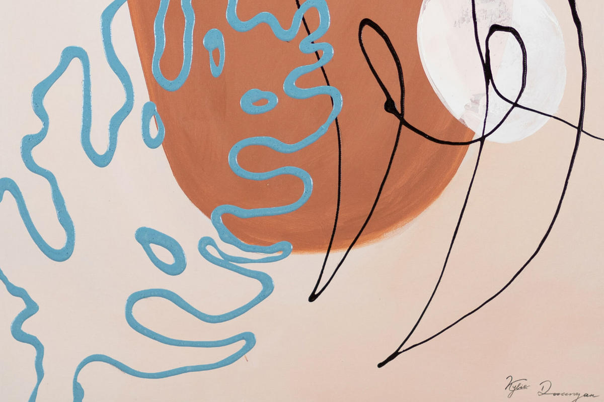 ACRYLBILD HANDGEMALT 60/90 cm - Pink/Beige, Holz/Textil (60/90cm) - KUNSTLOFT